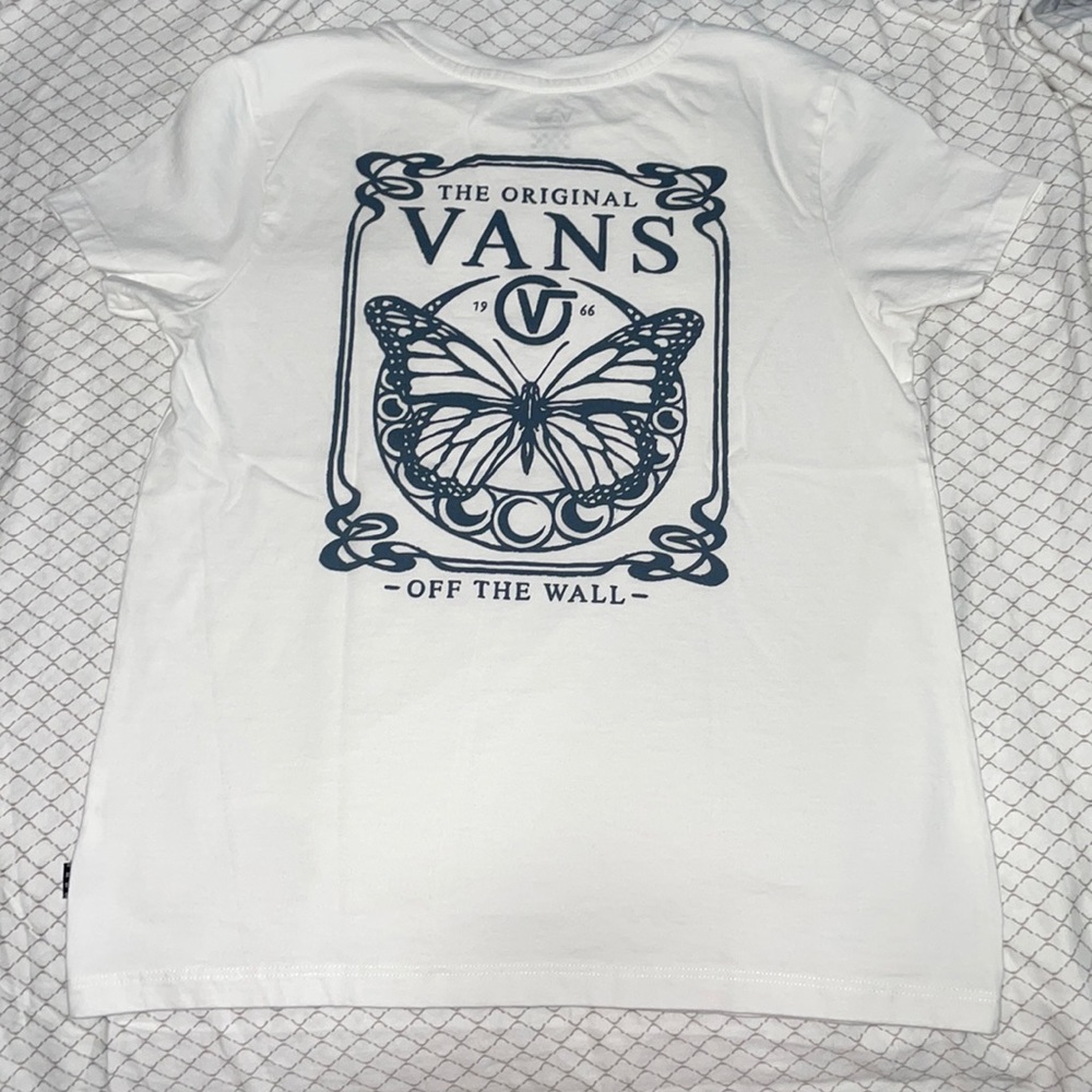 Vans White and Blue Graphic Tee
